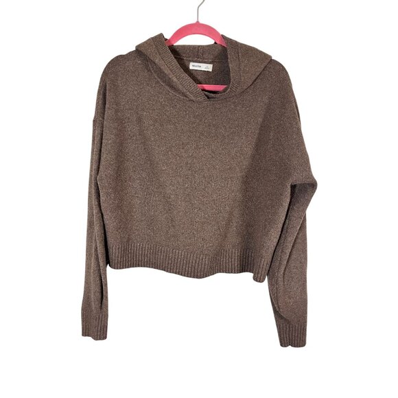 Hollister Hood Sweater XS Brown Neutral Preppy Boho Western Y2K Cozy Comfy 80s - Picture 1 of 9